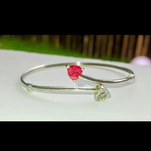 Ruby and diamond heart bracelet